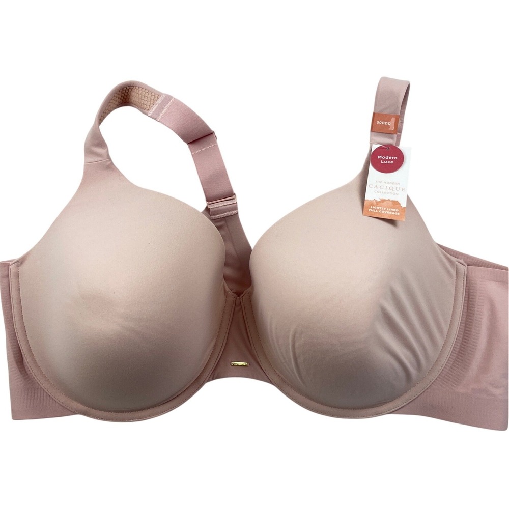 Cacique Modern Luxe Lightly Lined Full Coverage Bra 50DDD Pink Rose NWT